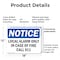 Signmission Local Alarm Only In Case Of Fire Call 911 OSHA Notice Sign, Plastic, 18in W x 12in L, 2PK OS-2PACK-NS-P-1218-L-14025 - alternate 2